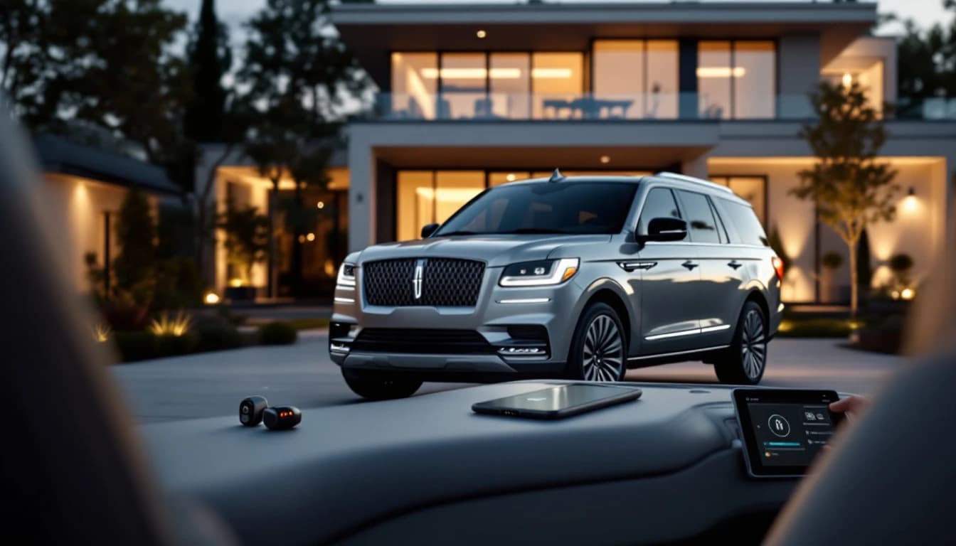 Mobile locksmith programming a Lincoln Navigator smart key on-site in Frisco, Texas