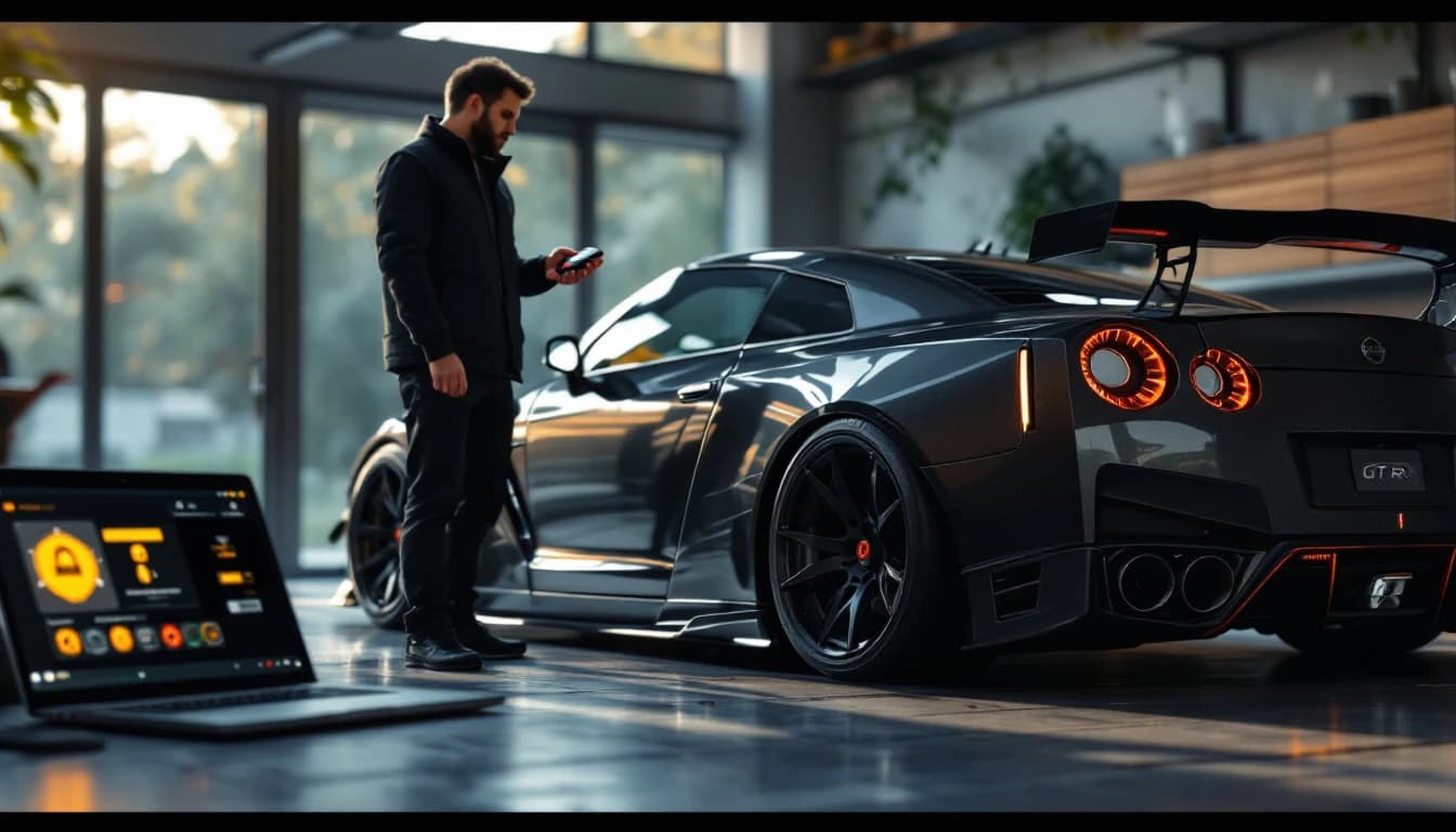 Mobile locksmith with a Nissan GT-R Intelligent Key on-site in Frisco, Texas