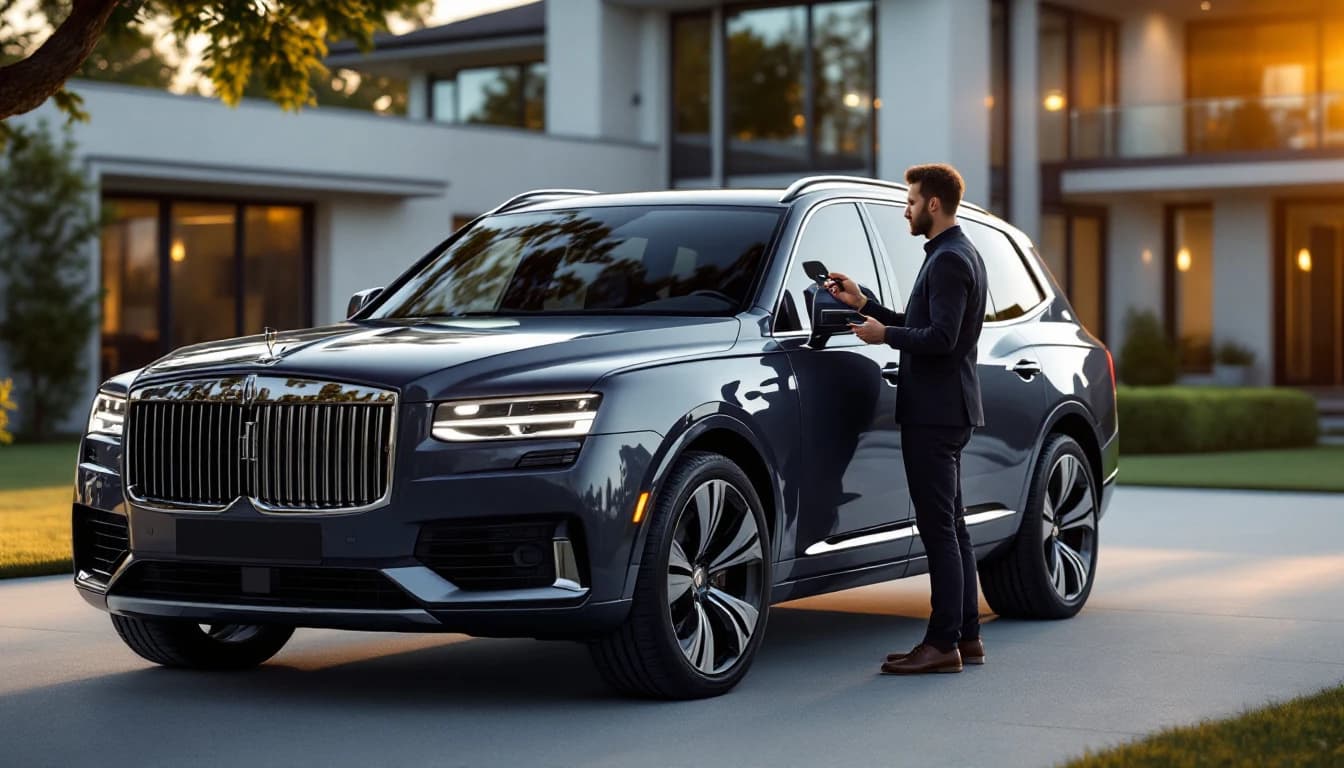 Mobile locksmith programming a Range Rover smart key fob in Frisco, TX