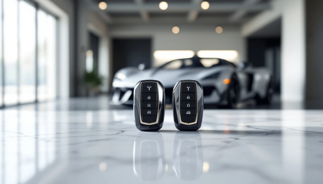 Supercar owner holding a spare exotic key fob in an affluent Frisco, TX neighborhood