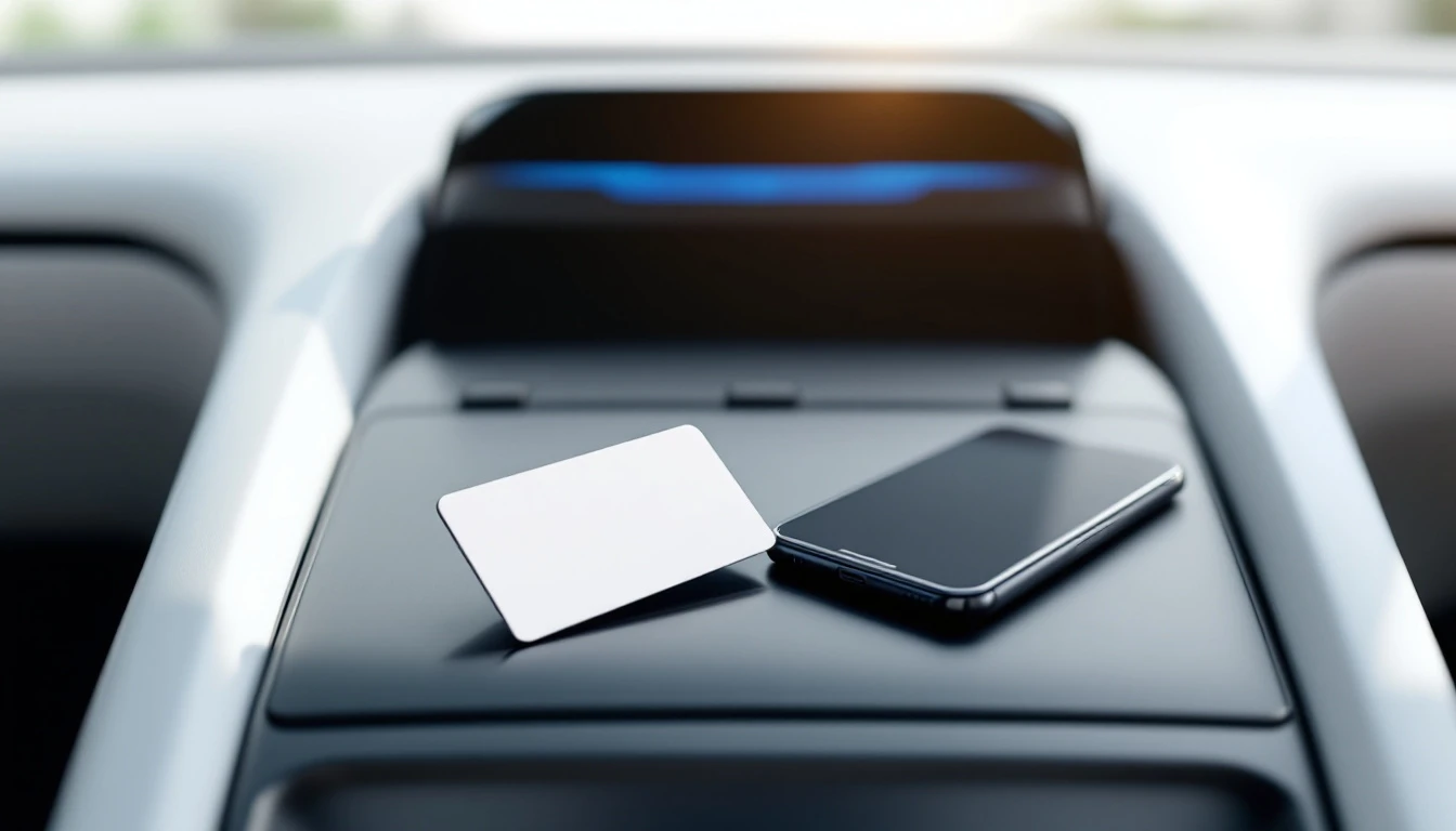 Tesla key card and phone key being used on a Model Y in Frisco, TX
