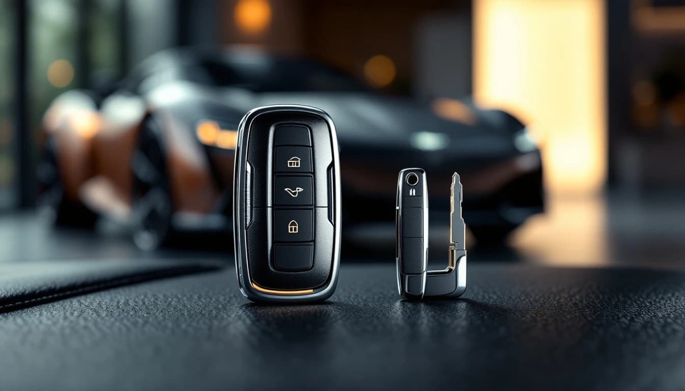 A luxury car valet key and master key side by side in Frisco, Texas